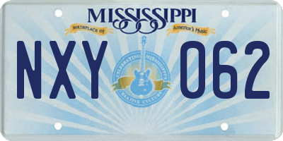 MS license plate NXY062