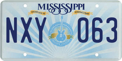 MS license plate NXY063