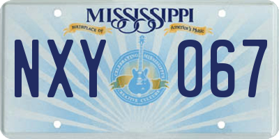 MS license plate NXY067