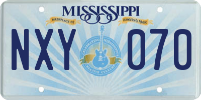 MS license plate NXY070