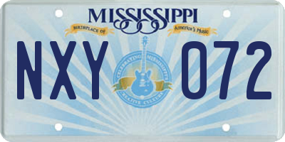 MS license plate NXY072