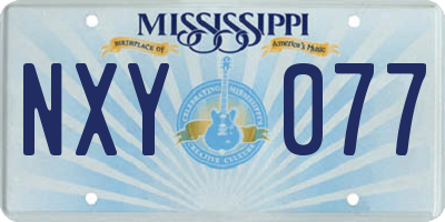 MS license plate NXY077
