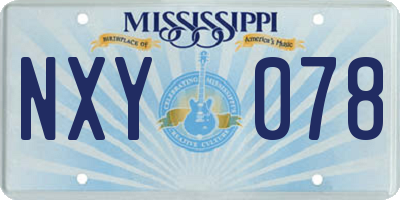 MS license plate NXY078