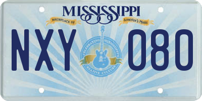MS license plate NXY080