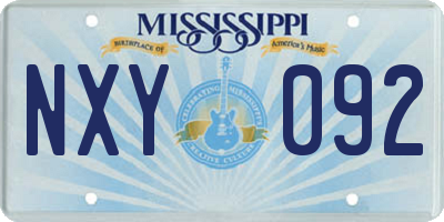 MS license plate NXY092