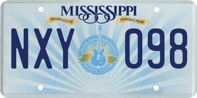 MS license plate NXY098