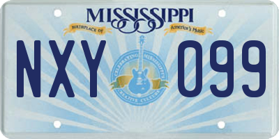 MS license plate NXY099