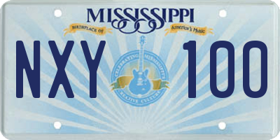 MS license plate NXY100