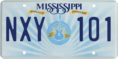 MS license plate NXY101