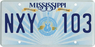 MS license plate NXY103