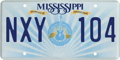 MS license plate NXY104