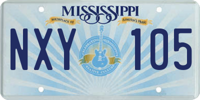 MS license plate NXY105