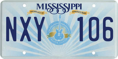 MS license plate NXY106