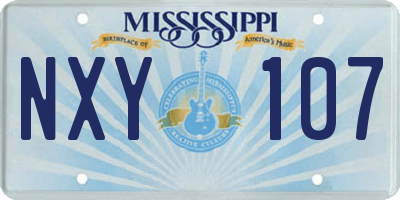 MS license plate NXY107