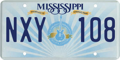 MS license plate NXY108