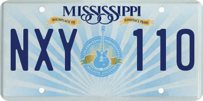 MS license plate NXY110