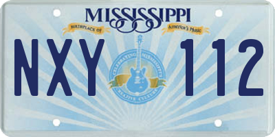 MS license plate NXY112