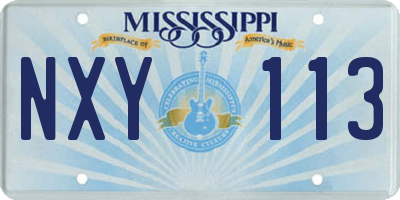 MS license plate NXY113