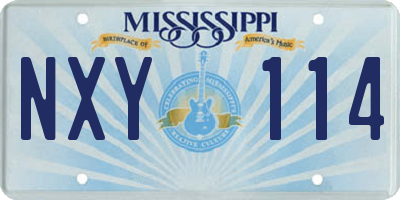 MS license plate NXY114