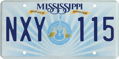 MS license plate NXY115