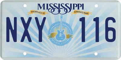 MS license plate NXY116