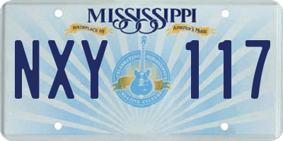 MS license plate NXY117