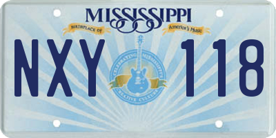 MS license plate NXY118