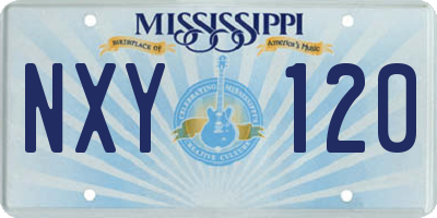 MS license plate NXY120