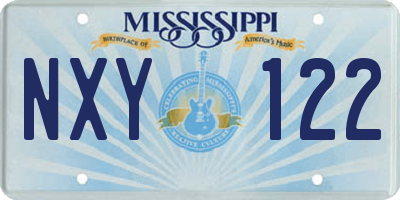 MS license plate NXY122