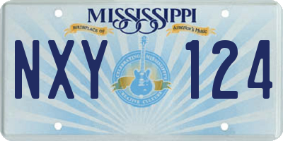 MS license plate NXY124