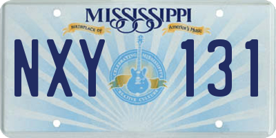 MS license plate NXY131