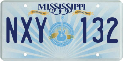 MS license plate NXY132
