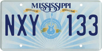 MS license plate NXY133