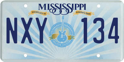 MS license plate NXY134