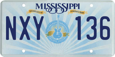 MS license plate NXY136