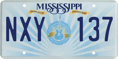 MS license plate NXY137