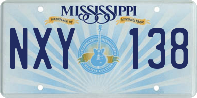 MS license plate NXY138