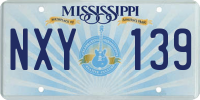 MS license plate NXY139