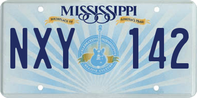 MS license plate NXY142