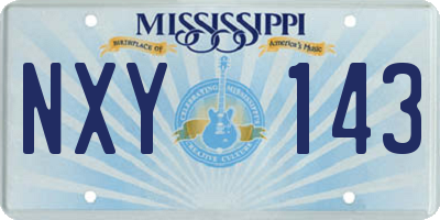 MS license plate NXY143