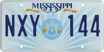 MS license plate NXY144