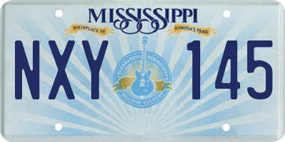 MS license plate NXY145