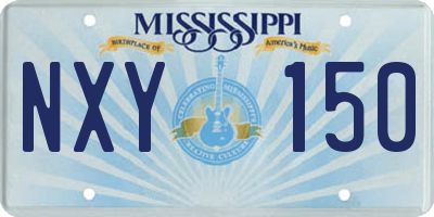 MS license plate NXY150