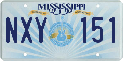 MS license plate NXY151