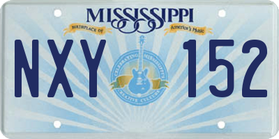 MS license plate NXY152