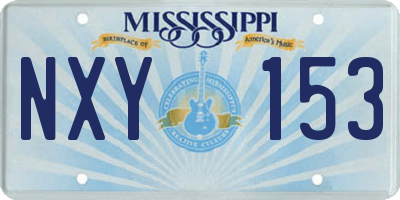 MS license plate NXY153