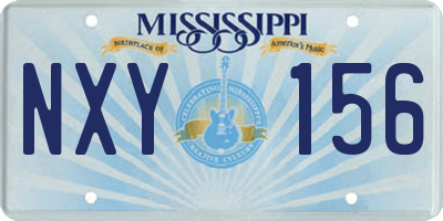 MS license plate NXY156
