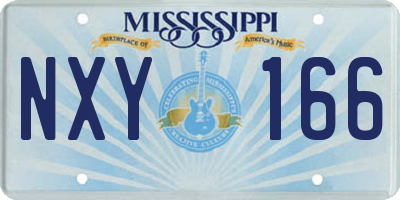 MS license plate NXY166