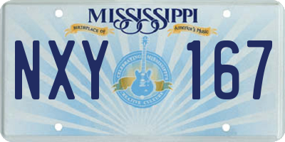 MS license plate NXY167