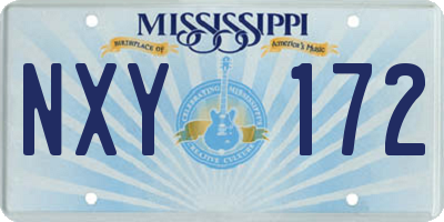 MS license plate NXY172